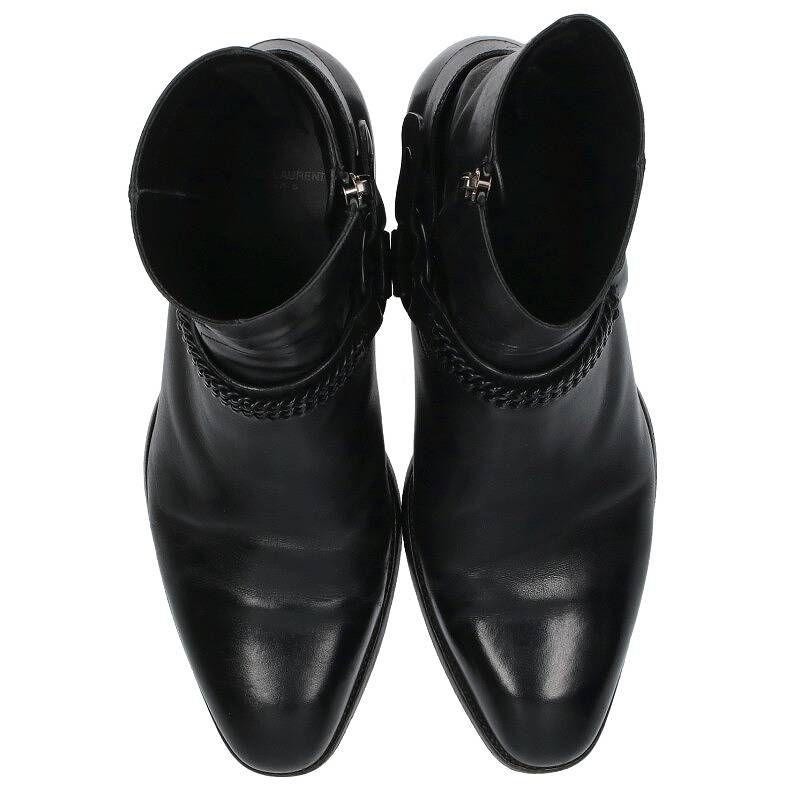 サンローラン ワイアット40 スタッズ リングブーツ 42 サンローラン