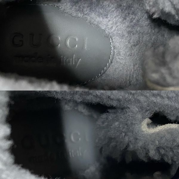 ○ グッチ GUCCI ムートン ハイカットスニーカー シェリーライン ボア