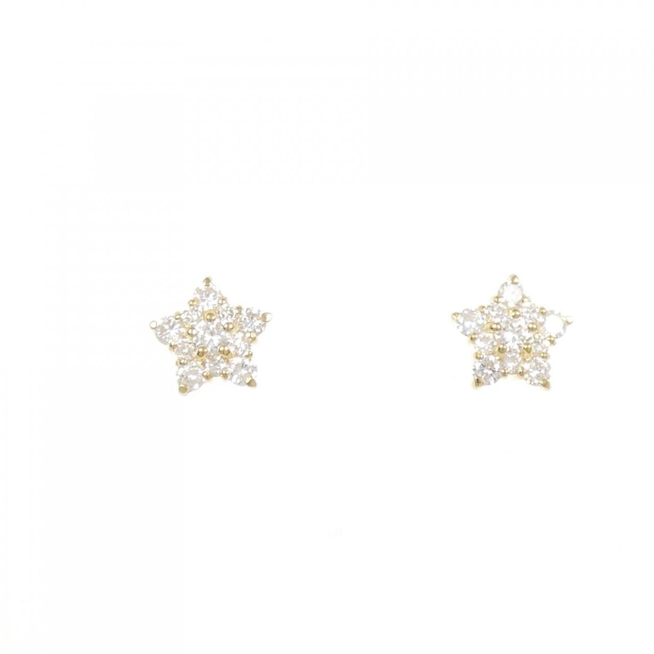 K18YG スター ダイヤモンド ピアス 0.60CT