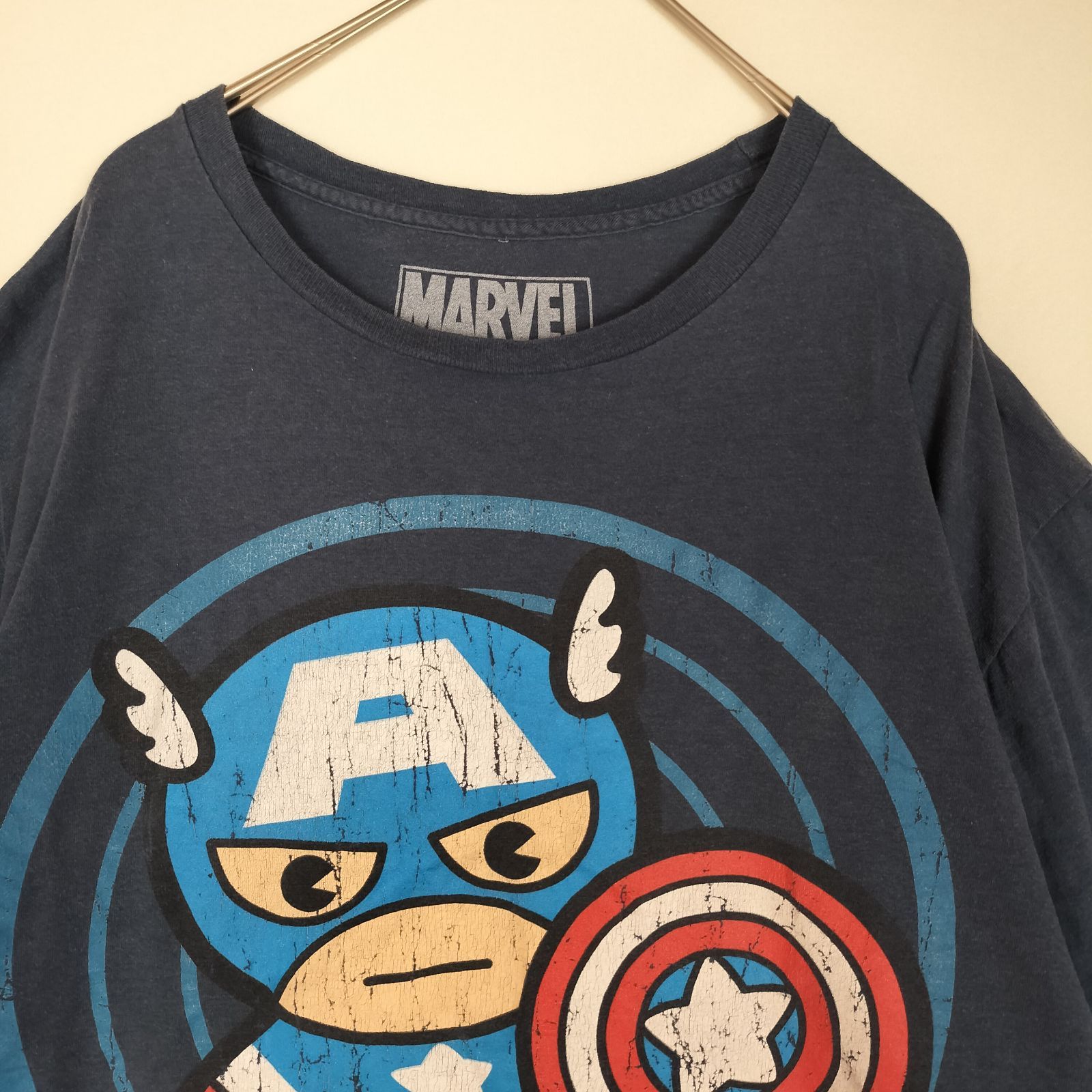 US古着】マーベル キャプテンアメリカ Tシャツ アメコミ アメリカ古着 紺ネイビー L ☆47043 - メルカリ