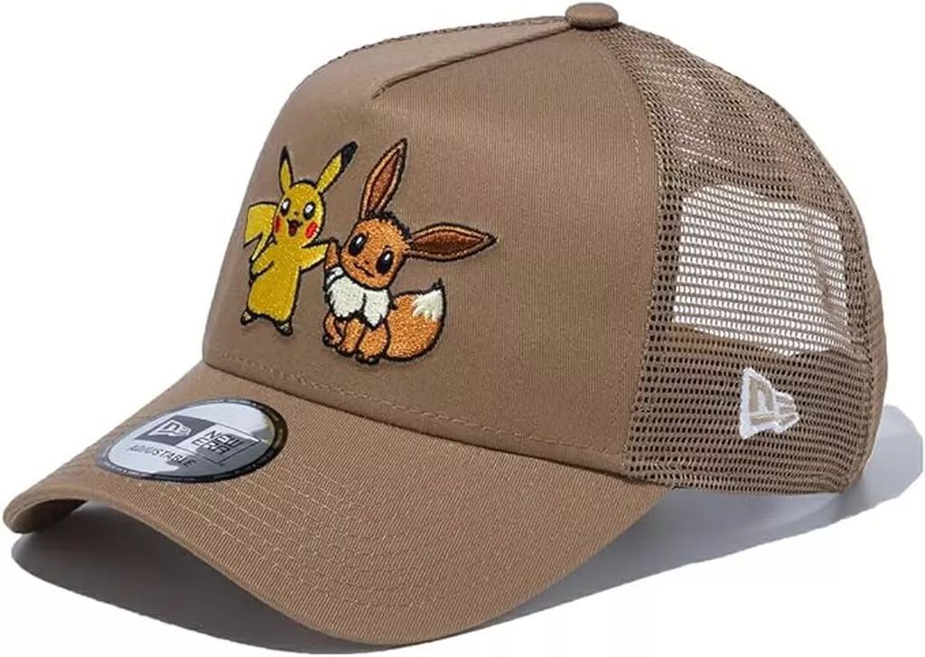 低価，大人気 【中古】帽子 ピカチュウ＆イーブイ 9FORTY A-Frame トラッカー カーキ 「ポケットモンスター×NEW ERA」 Tシャツ・アパレル