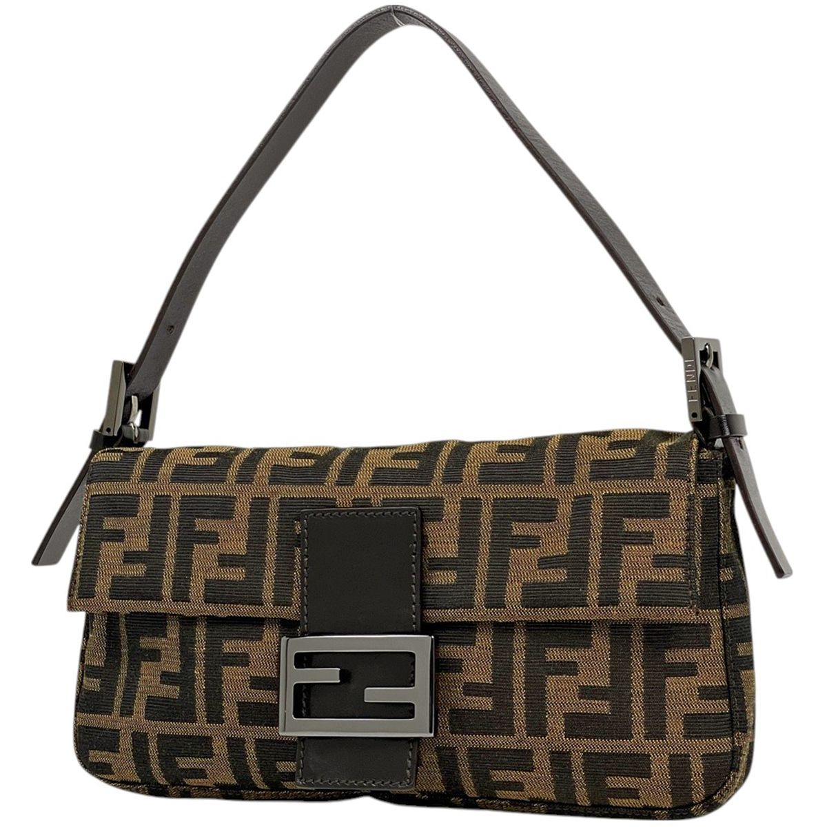 フェンディ FENDI ズッカ柄 マンマバゲット ハンドバッグ ワンショルダー ショルダーバッグ キャンバス ブラウン 8BR000 レディース