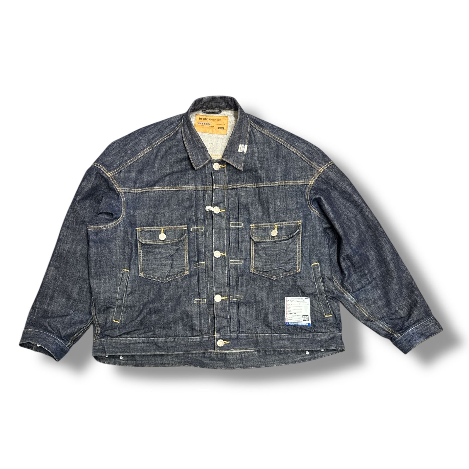 参考上代39600円 Maison MIHARA YASUHIRO in stru men-tal SELVAGE DENIM JACKET セルビッジデニムジャケット Gジャン ブルゾン ミハラヤスヒロ インストゥルメンタル I13BL021 インディゴ