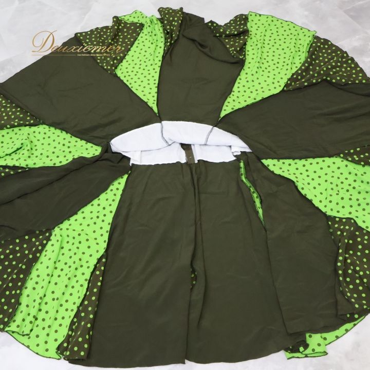 フラメンコ衣装 ☆ファルダのみ ＊山吹色/オレンジ花柄＊しっとり艶や