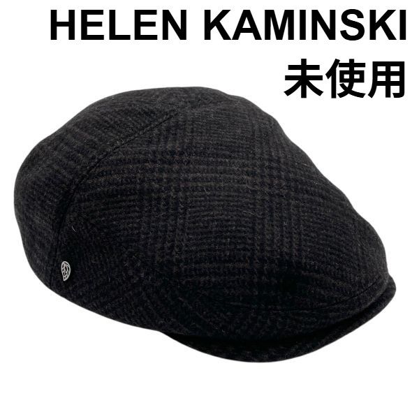◆ ♥ ヘレンカミンスキー HELEN KAMINSKI ハンチング帽 チェック柄 ダークブラウン ブラウン 毛 Ｌ メンズ S5V569