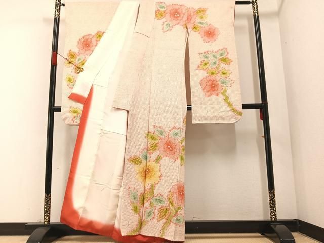 平和屋着物□豪華振袖 駒刺繍 枝花文 暈し染め 金銀糸