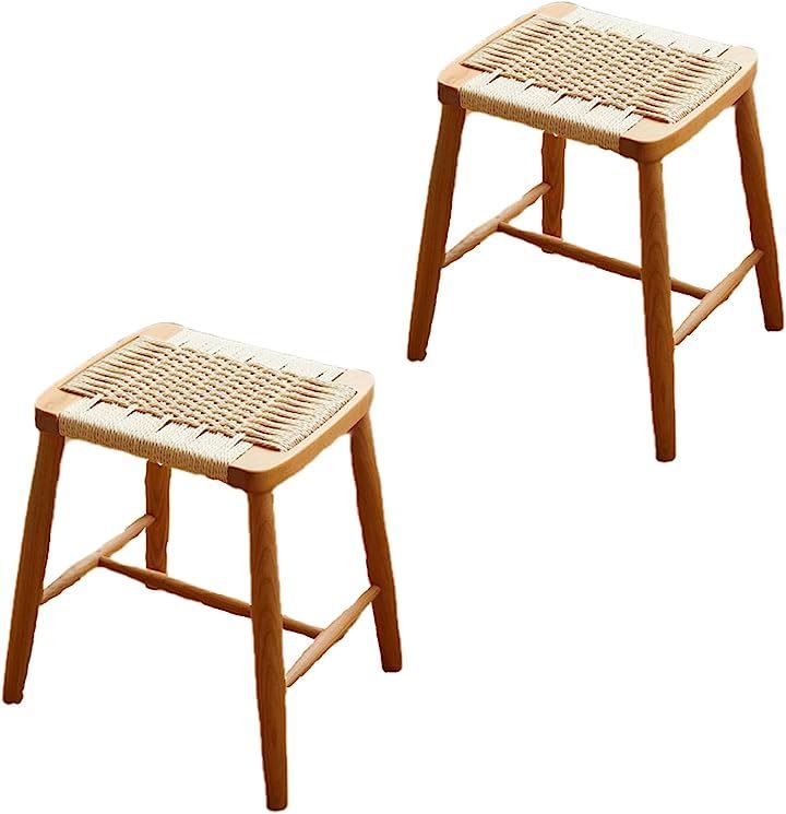 MU RONG ダイニングチェア 2脚セット 木製 椅子 布座 チェア ハイバック ラタン 籐 チェリー 無垢材 ダイニング椅? MU RONG ダイニングチェア 2脚セット 木製 椅子 布座 チェア