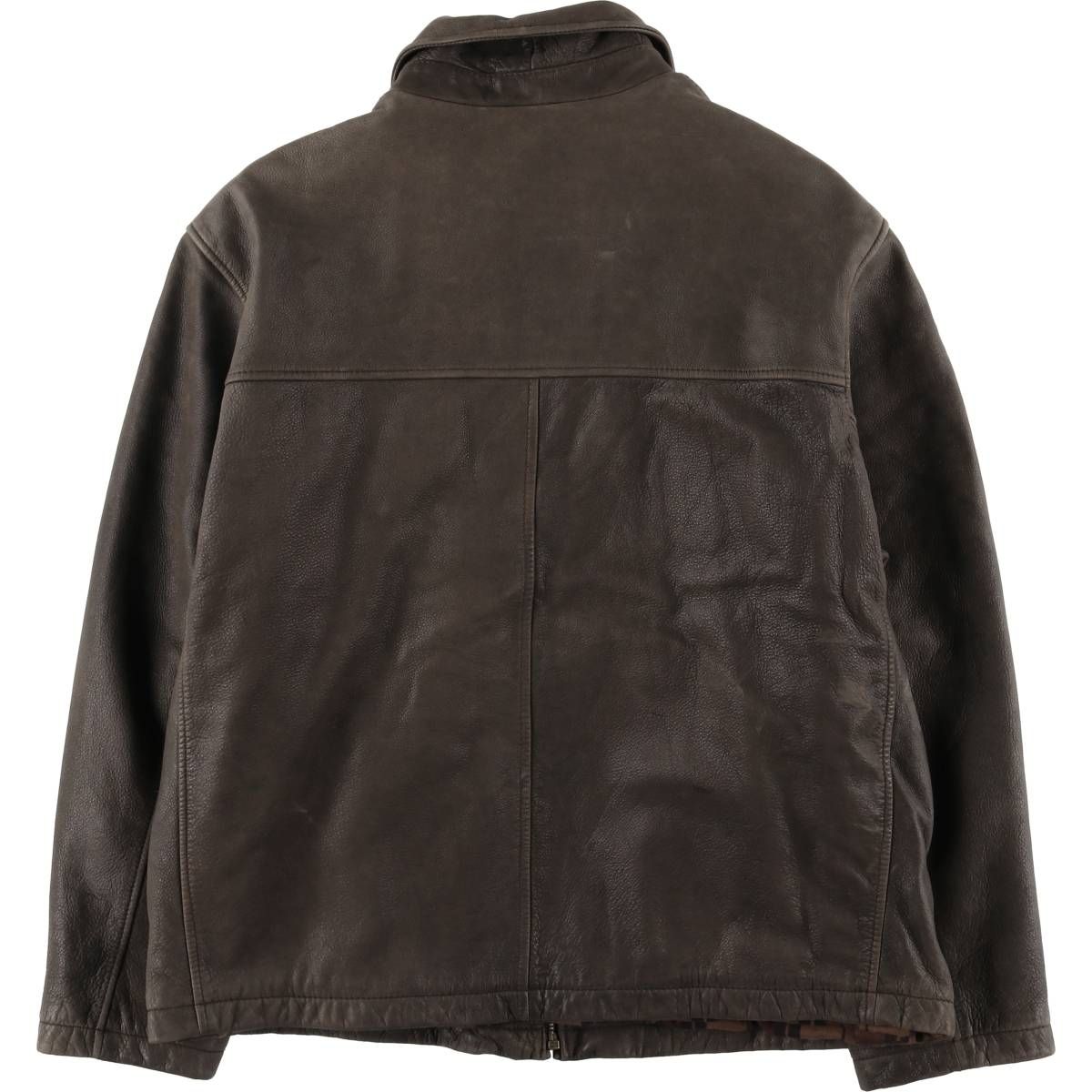 古着 ドッカーズ DOCKERS スイングトップタイプ レザーブルゾン メンズ  