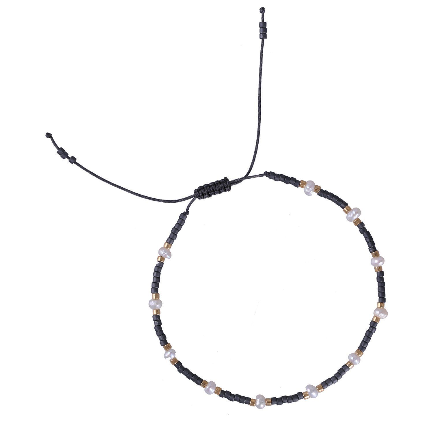 ダークグレー KELITCHシェルパールビーズの友情ブレスレットハンドメイドラップボヘミアン風チャーム腕輪