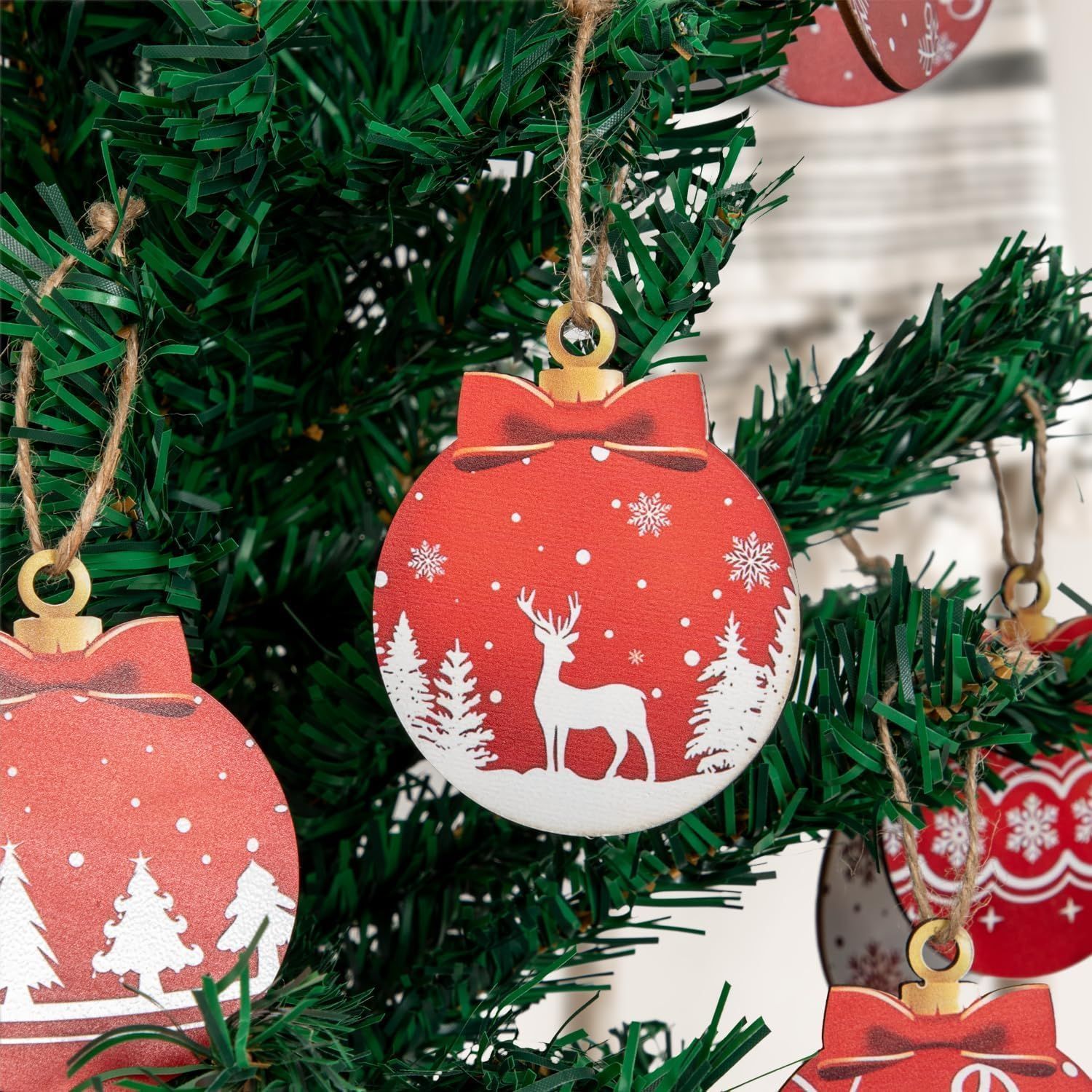 木製クリスマスツリーオーナメント 6個セット クリスマスツリー オーナメント ウッドオーナメント 6個セット