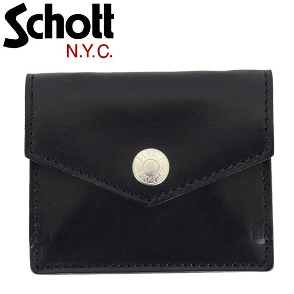 Schott (ショット) 3109067 LEATHER EASY WALLET レザーイージー ウォレット 全2色 09BLACK - メルカリ