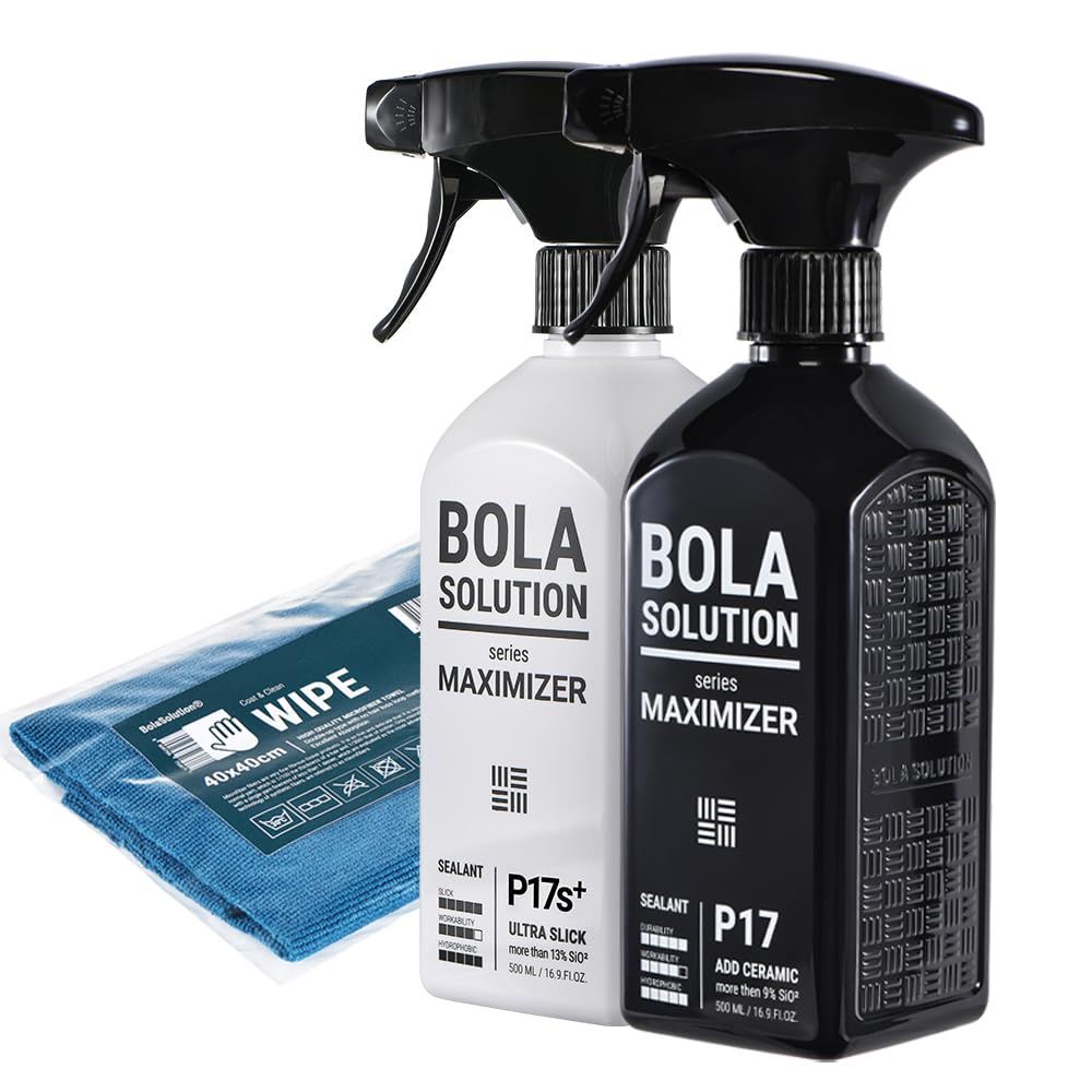 新品 【500ml+500mlの大容量】【日本正規品】 ガラスコーティングとカーワックスの効果を１つに セラミックコーティングとトップコートのセット BolaSolution 車 P17とP17sのセット コーティング剤