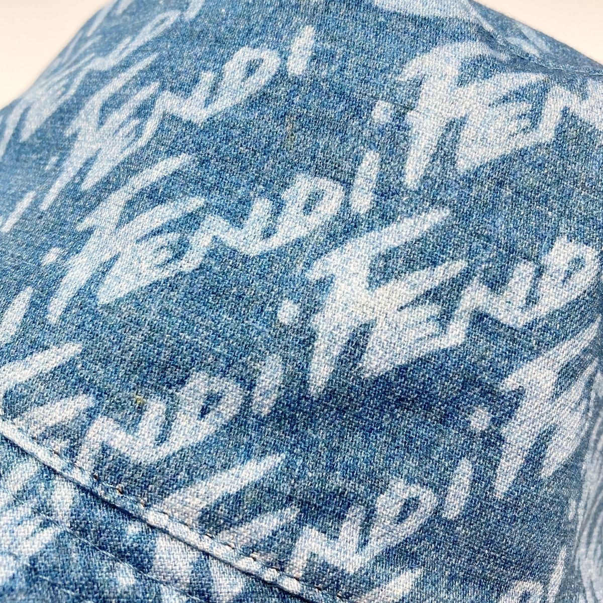 FENDI フェンディ デニム ロゴ 総柄 バケットハット インディゴ L
