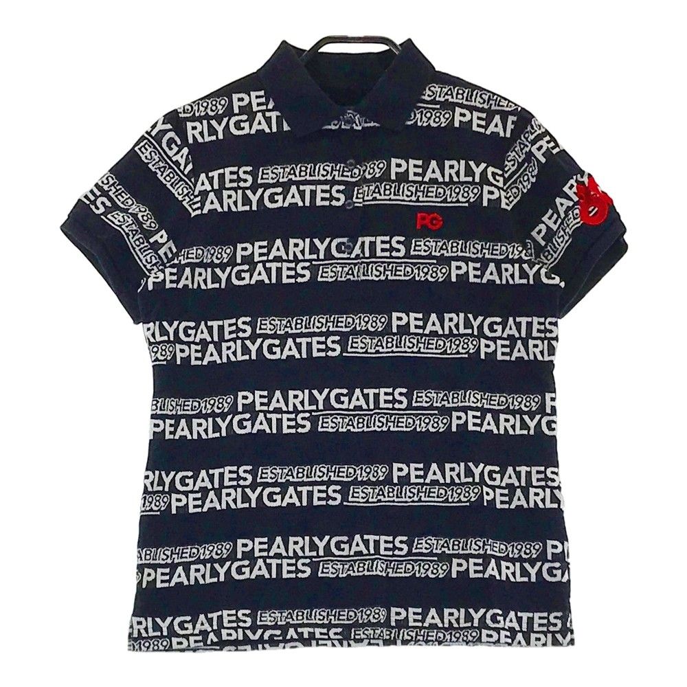 サイズ：2 PEARLY GATES パーリーゲイツ 半袖 ポロシャツ ロゴ 総柄 