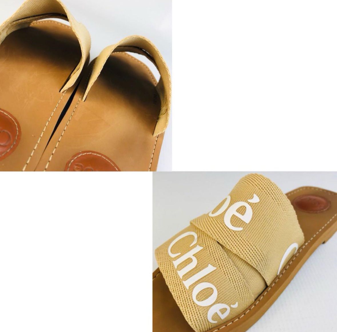Chloé ロゴ入りサンダル 36 完売前に！36サイズ】CHLOE クロエ ロゴ デニム サンダル (Chloe