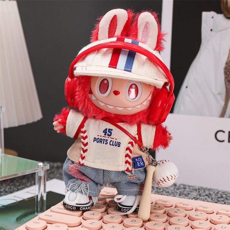 ぬいぐるみ服 labubu ラブブ 15-17cm 第1/2/3世代通用 野球