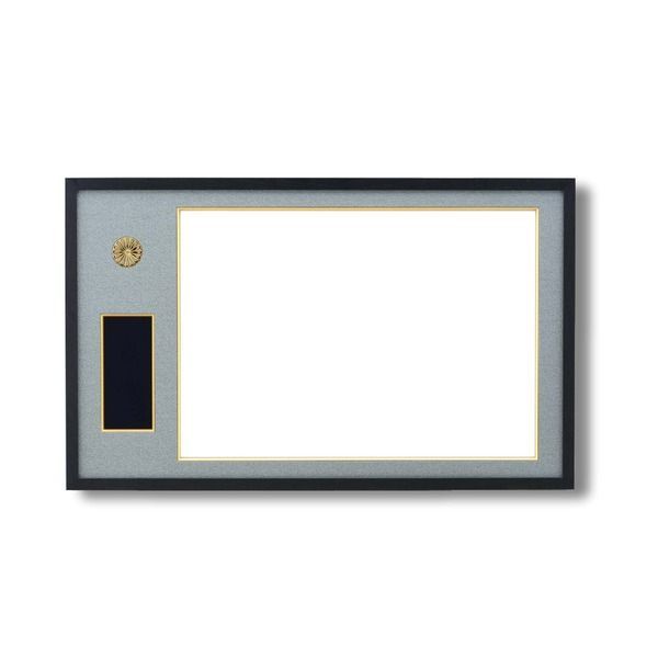 日本製 叙勲額|フレーム 勲記サイズ 595×420mm |黒 グレードンス 化粧箱|黄袋入り 勲記勲章額