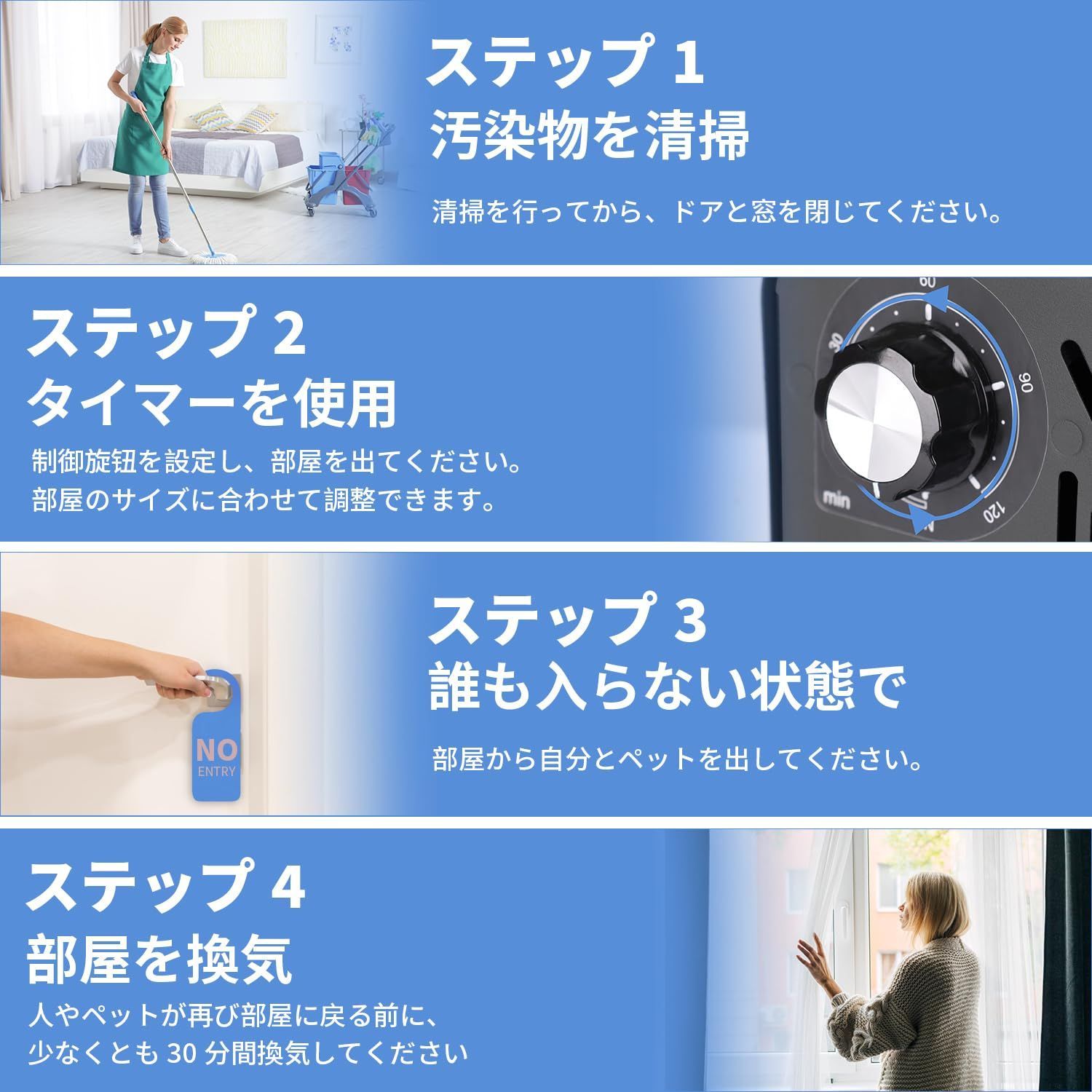 2025年】オゾン発生器 大容量 60000mg/h 広範囲対応 タイマー