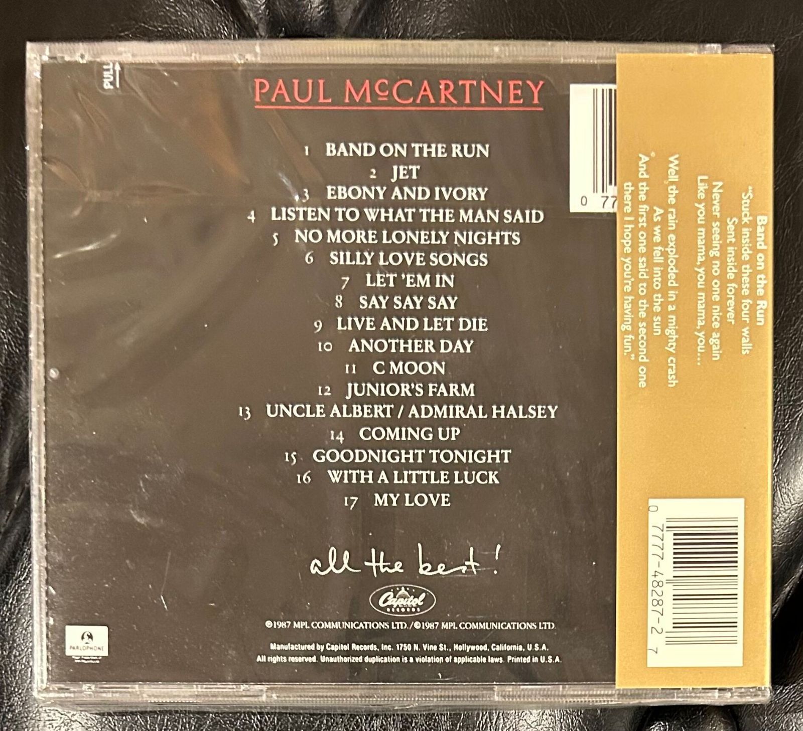 未開封CD】Paul McCartney「All The Best !」 輸入盤 ポール
