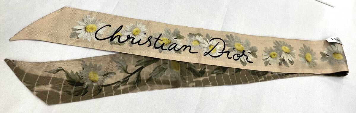 Christian Dior クリスチャンディオール ミッツァ スカーフ マーガレット 柄 シルク