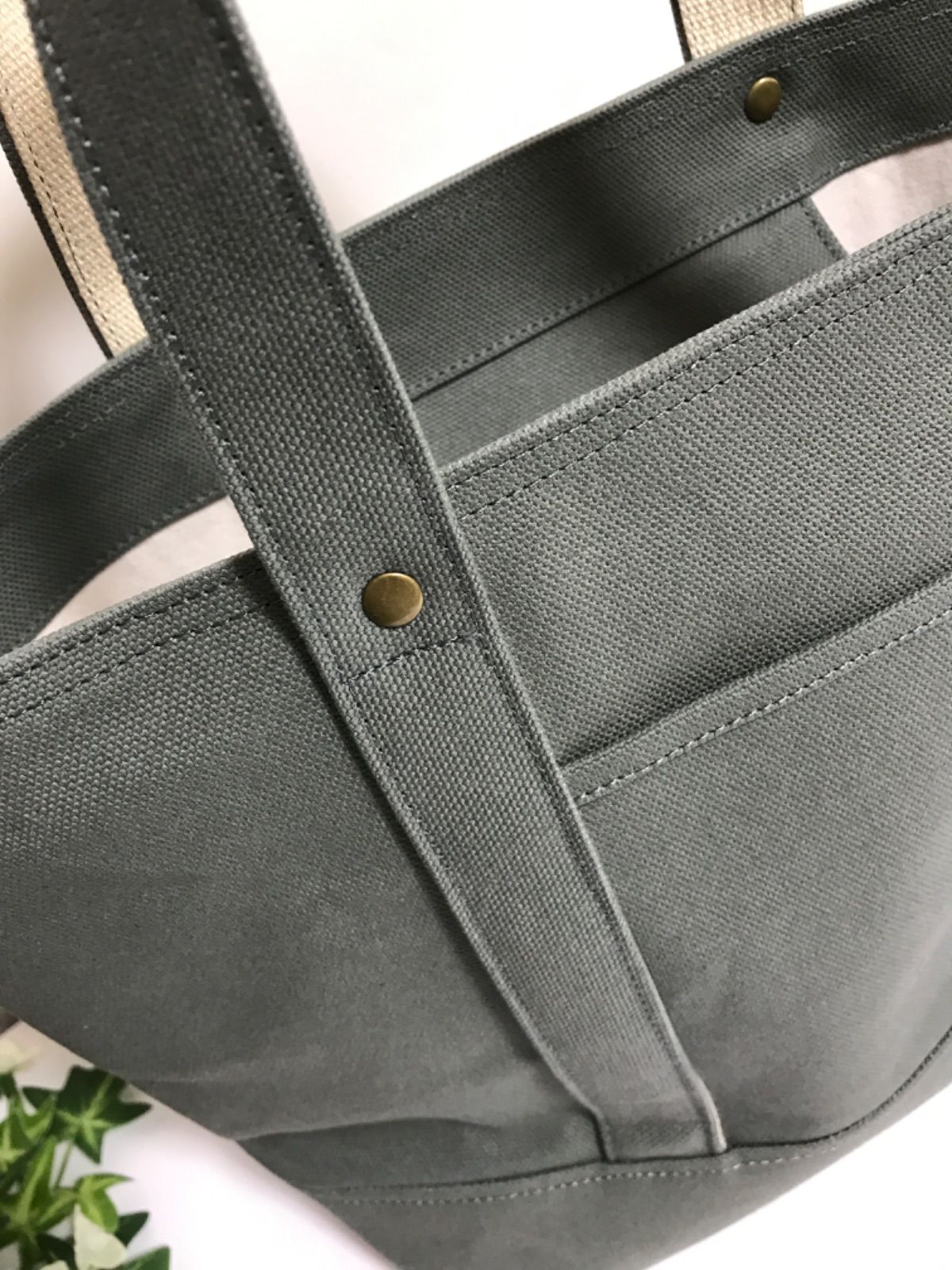 8号帆布トートバッグ(チャコールグレー、オリーブグリーン) 国産8号帆布トートバッグ(チャコールグレー、オリーブグリーン)