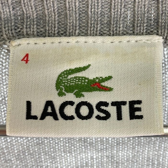 ★LACOSTE ラコステ アーガイル柄ドライバーズニット グレー size4