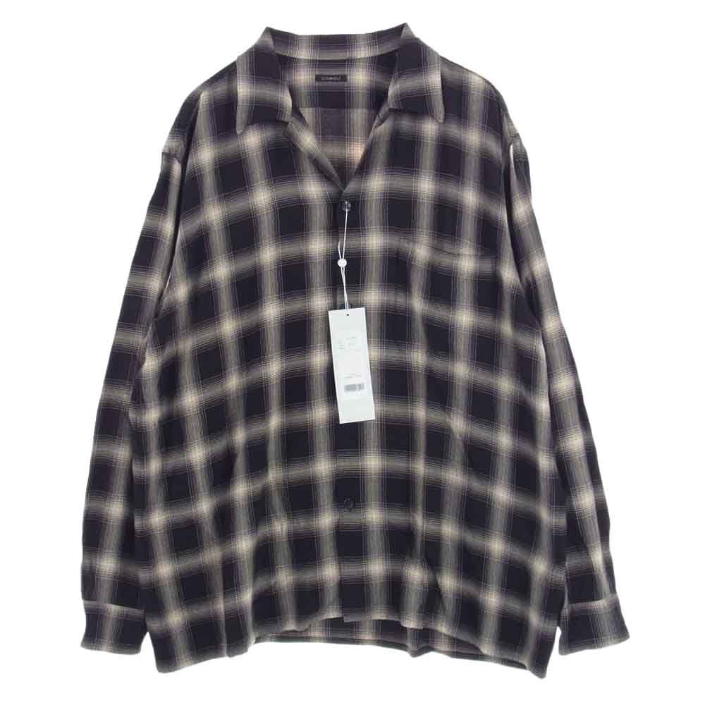 COMOLI コモリ 長袖シャツ 23SS X01-02008 RAYON CHECK OPEN COLLAR