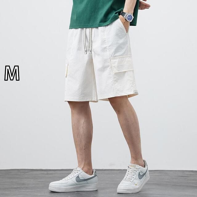 [M]メンズ ファッション 服 男性用 オシャレ シンプル 大人 かっこいい 大きいサイズ ストリート 紳士服 サマー カジュアル パンツ 夏 薄手 ゆったり ビーチ ズボン 冷感 ミッド スーツ 五分丈