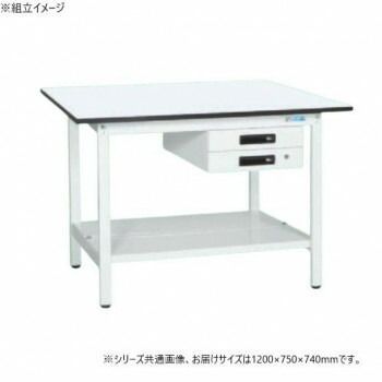 サカエ 軽量作業台KAタイプ 抗菌加工 キャビネット2段付 中板付 1200×750×740mm KA-127BTMW WWW_SUPERTOOLSSHOP_NL