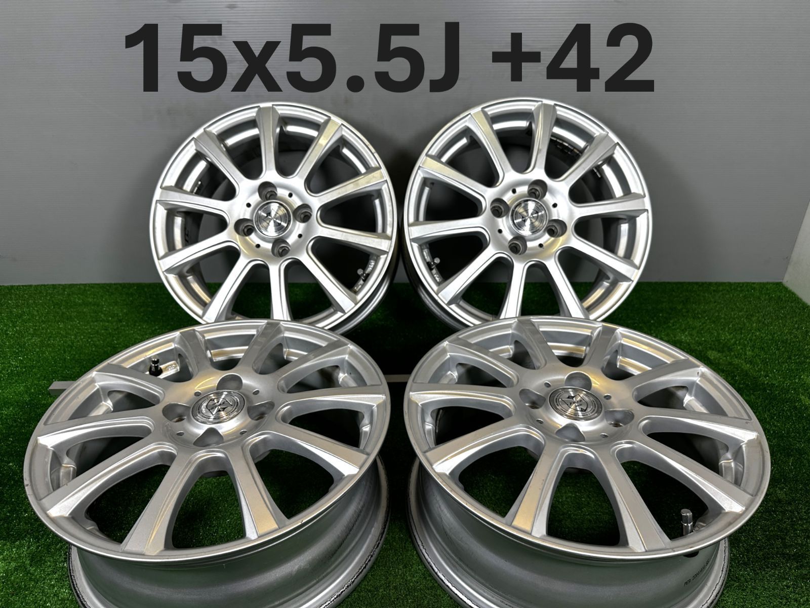 送料無料☆15x5.5J +42 4穴 PCD100 JOKER 4本 中古 アルミホイール