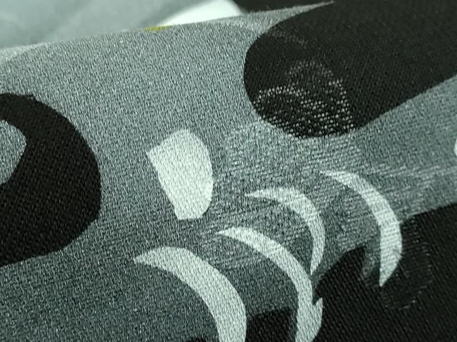 平和屋着物□極上 九寸名古屋帯 梟 ふくろう 蜘蛛 蜘蛛の巣 黒地 逸品  