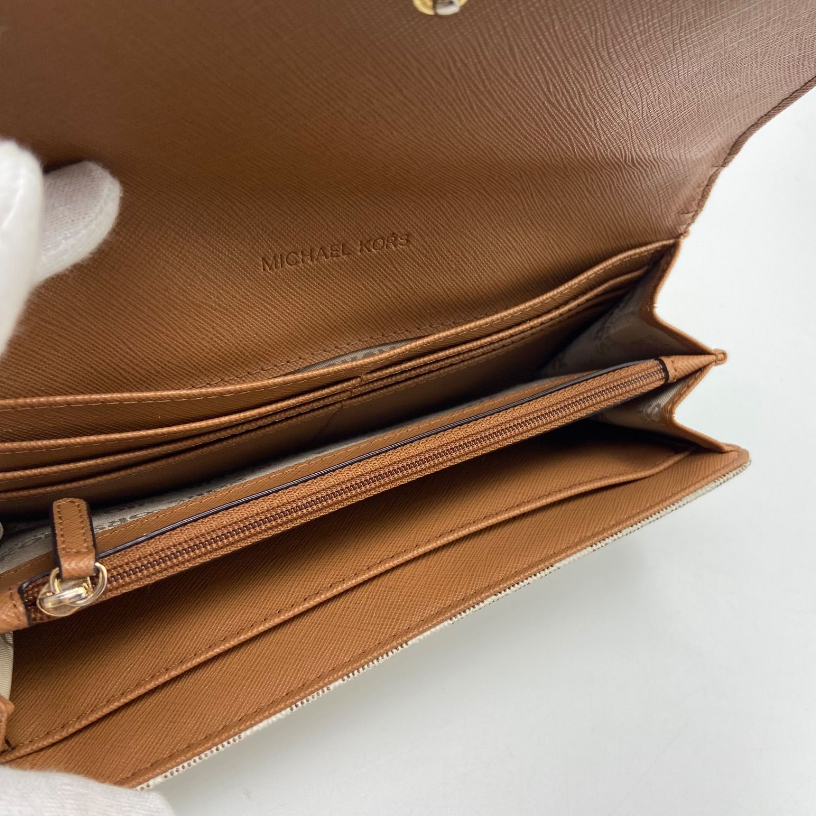 MICHAEL KORS マイケルコース 長財布 ホワイト MKロゴ モノグラム 