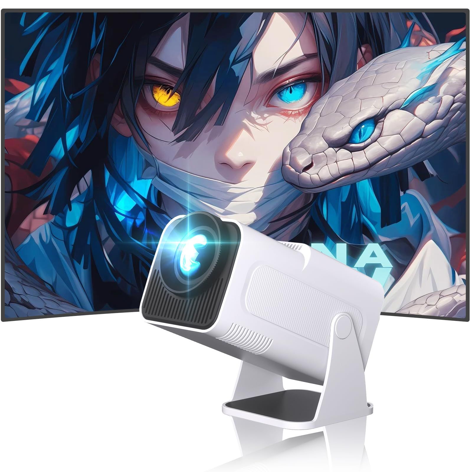 180°回転 Android 11搭載 AUBOR MENTECH プロジェクター 天井投影 家庭用 自?台形補正 12000LM 高輝度 プロジェクター 小型 4K対応 2.4G 5GWIFI-BT5.2 ネイティブ1080P ホームプロジェクター