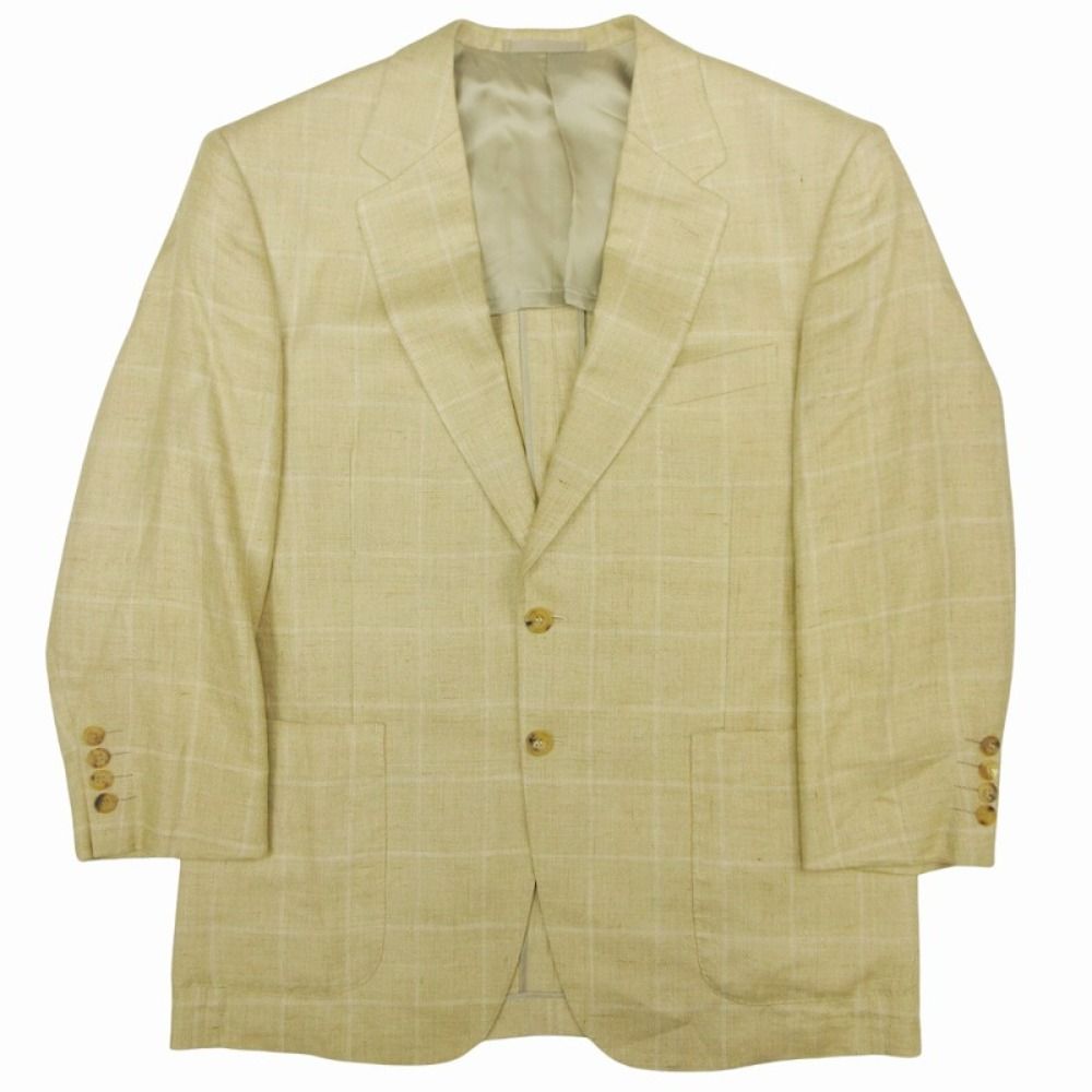 美品 CHESTER BARRIE チェスターバリー チェック リネン テーラード