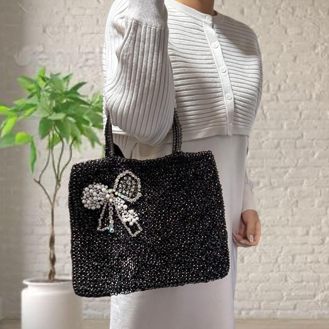 アンテプリマ ビジューワイヤーバック 黒