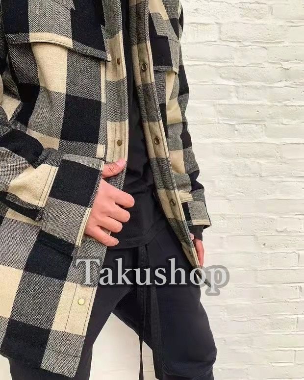 FEAR OF GOD OVERSIZE CHECK SHIRT JACKET Black & Cream フィアオブゴッド オーバーサイズ チェックシャツジャケット