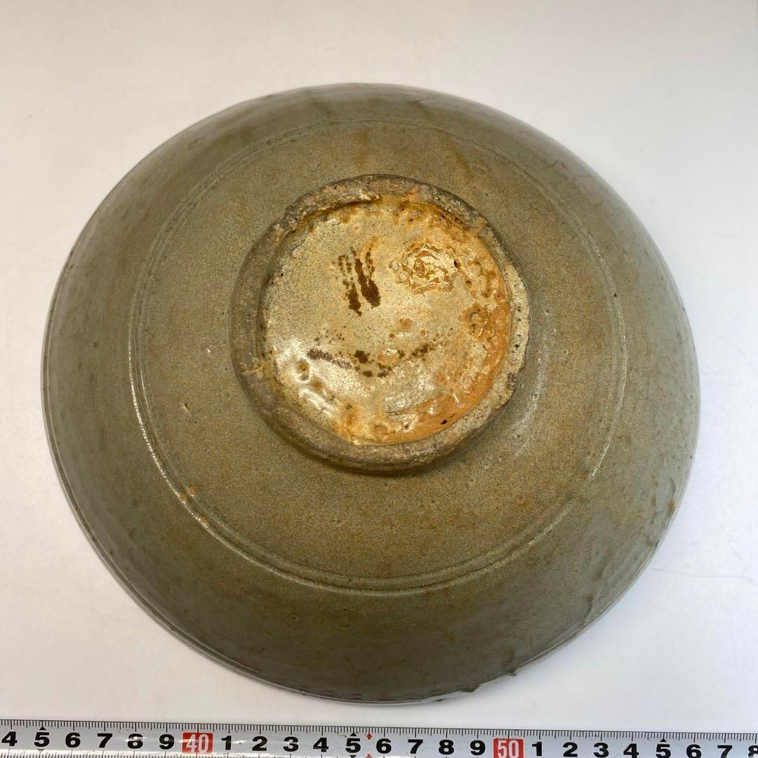 高麗青磁線文鉢　木箱付　幅約22.5㎝　本Y6-0509☆1F 高麗青磁線文鉢 木箱付 幅約22.5㎝ 本Y6-0509☆1F 高麗青磁線文鉢 木箱