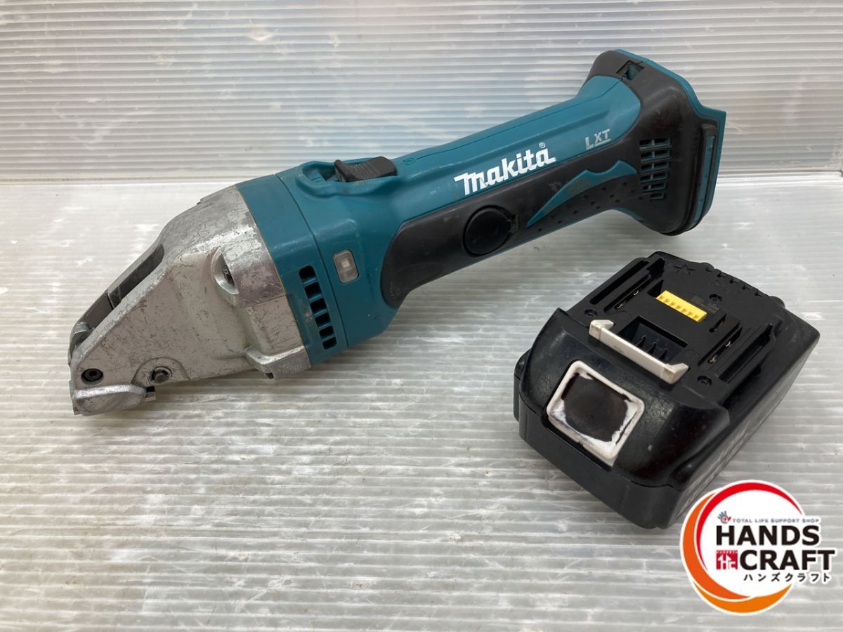 品 マキタ 充電式ストレートシャー 18vバッテリー1個付 3.0Ah バッテリーボタン部に黒塗りあり JS161DRF makita