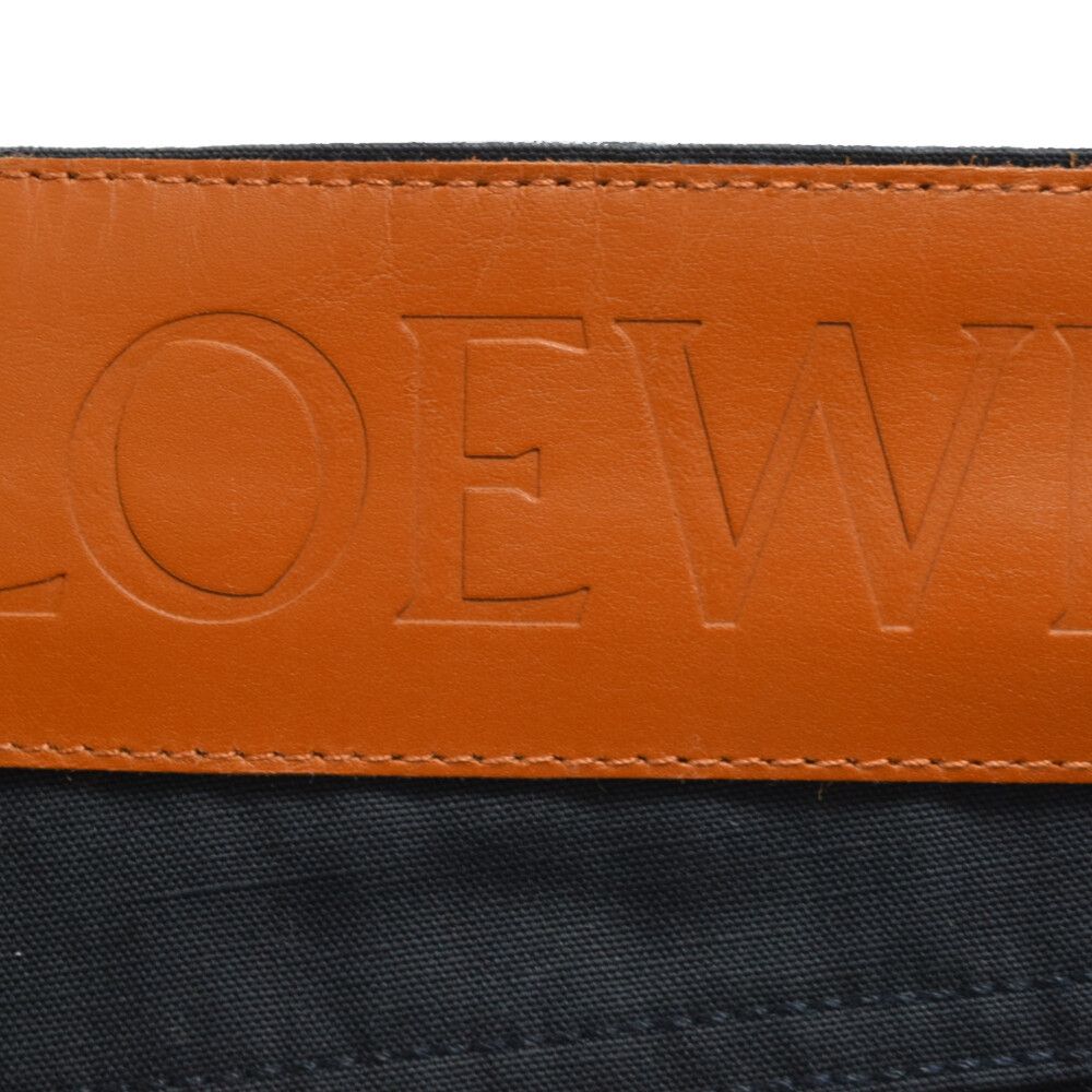 LOEWE (ロエベ) バイカラー切り替えデニムパンツ ネイビー/ブラック