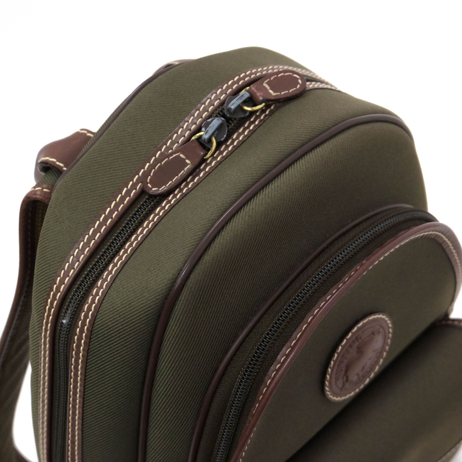 ハンティングワールド/ショルダーバッグ/カーキ×ブラウン/バチュー