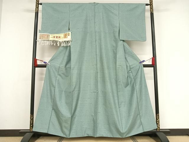 平和屋着物●石川県指定無形文化財　牛首紬　白山工房　手織り　正絹　逸品　AAAX0348np 平和屋着物○石川県指定無形文化財 牛首紬 白山工房 手織り 正絹 逸品