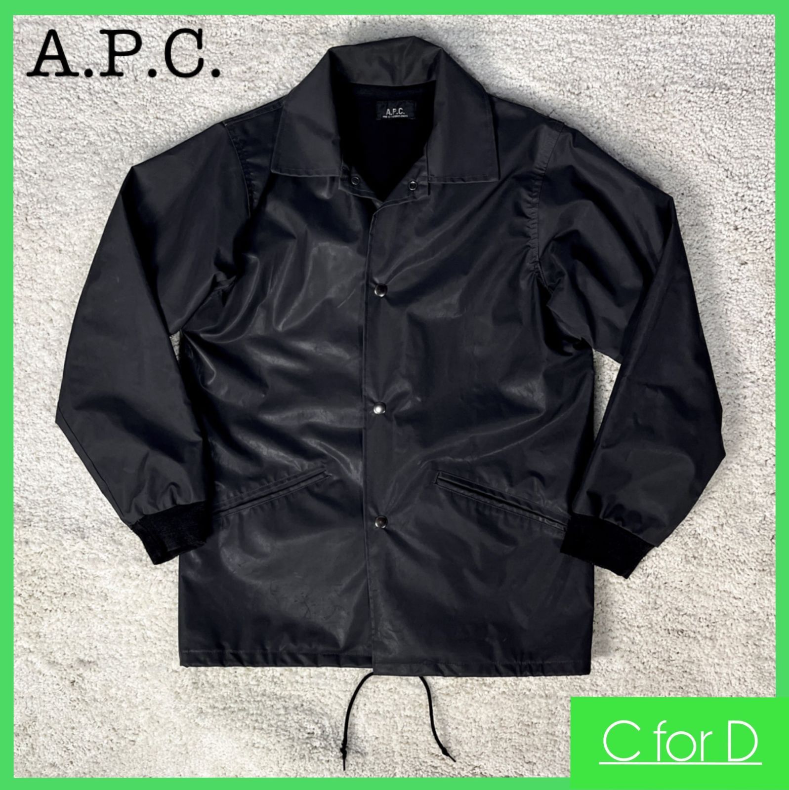 ☆A.P.C.☆Mサイズ ロックステディ ビニールコーティング コーチジャケット USED アーペーセー メンズ 黒 ナイロン フランス製 - メルカリ