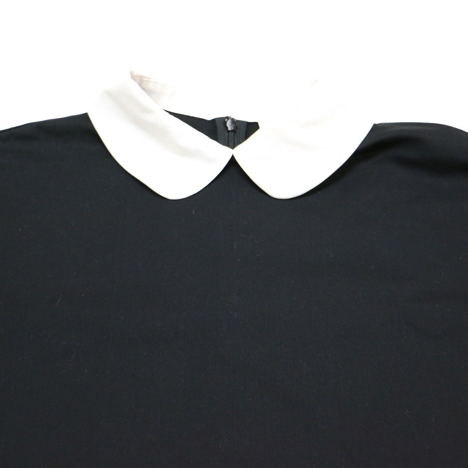 国内外の人気集結！ ブラック Tシャツ ヨリ yori 黒 ショート 襟付き / サイズ:FREE カットソー(半袖/袖なし)
