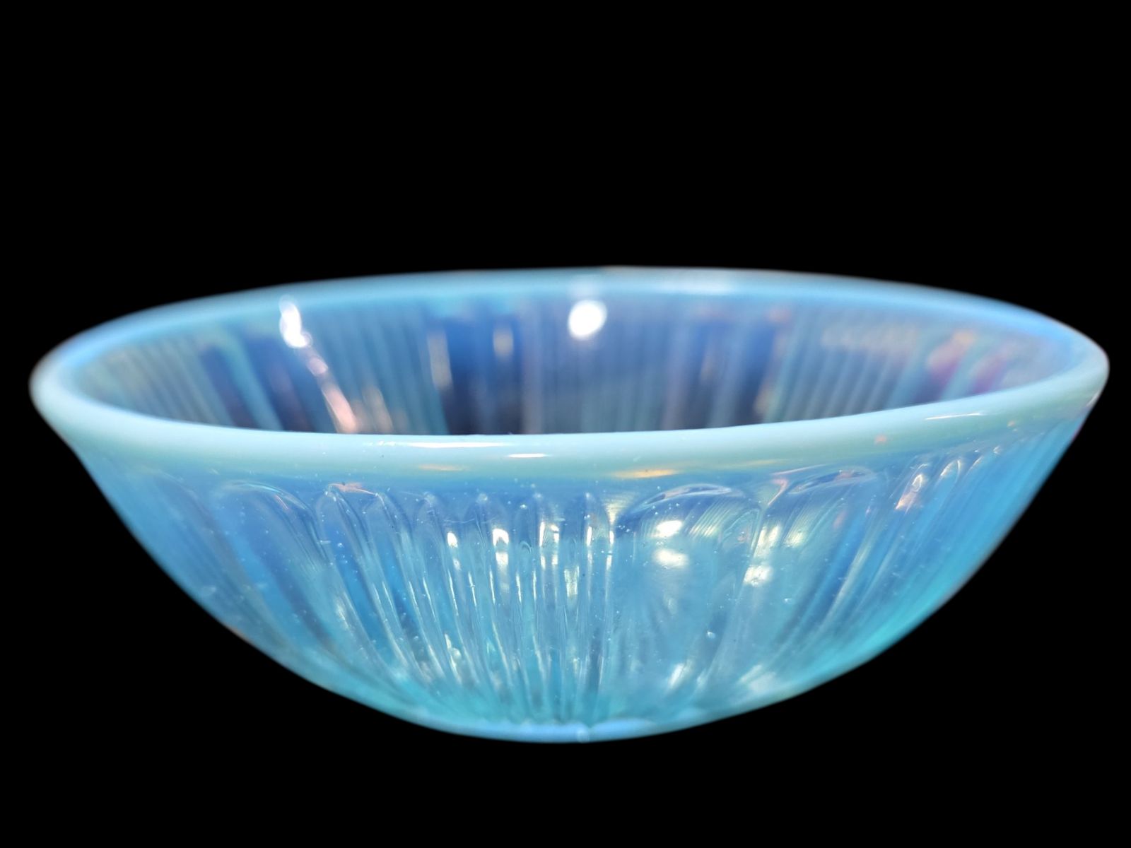 ウランガラス 大正～昭和初期 当時物 氷コップ 小鉢 ボウル レトロ アンティーク 古美術 骨董 コレクション Kj25 出西 3