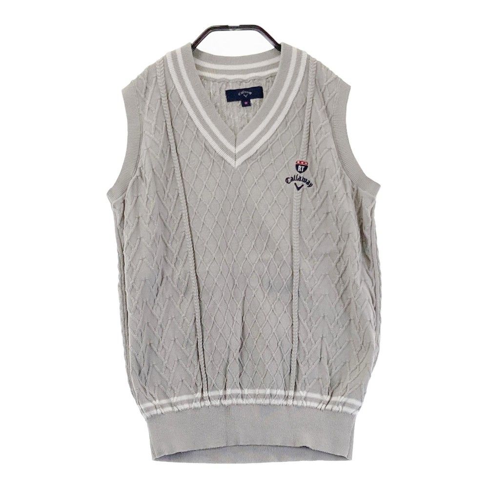 【美品】Callawayフード付きグレー系ベスト(Mサイズ) サイズ：M CALLAWAY キャロウェイ ニット ベスト グレー系