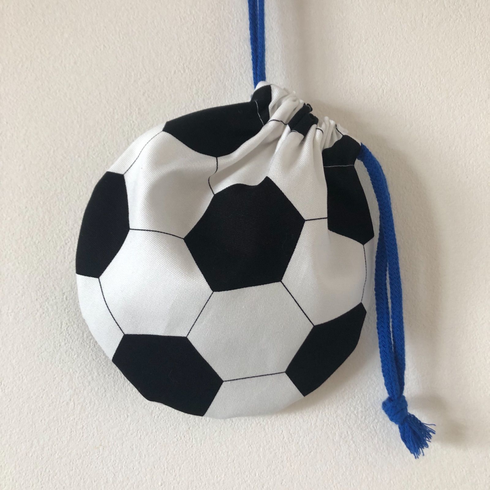 むすめ専用 ハンドメイド巾着 サッカーボール 青 ブルー まとめ割 むすめ専用 ハンドメイド巾着 サッカーボール 青 ブルー まとめ割