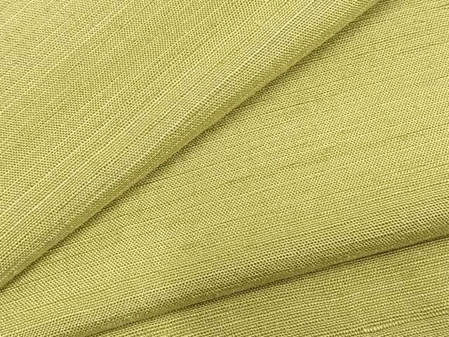 平和屋着物▽男性 紬 単衣 色無地 枯草色 三越扱い キングサイズ 正絹 AABC3787fy