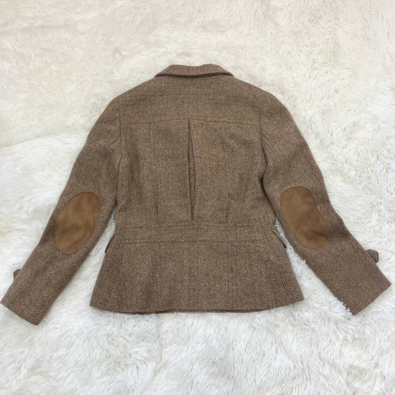 ラルフローレン テーラードジャケット ツイード アルパカ混 エルボー