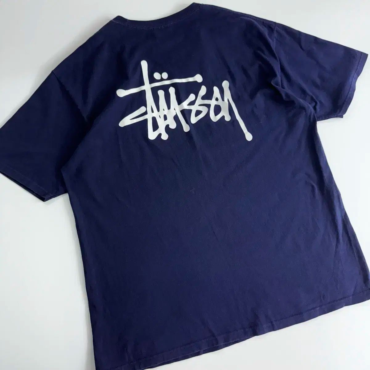 Syussy STUSSY ステューシー ビッグ ストックロゴ ディープ ネイビー 半袖