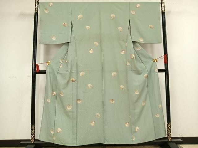 平和屋着物▽小紋 単衣 草花丸文 暈し染め 洗える着物 AAAZ9459fy